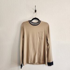 Ben Sherman Men's Size Small Long Sleeve Shirt BS33LK240 Tan Navy Classic Dressy